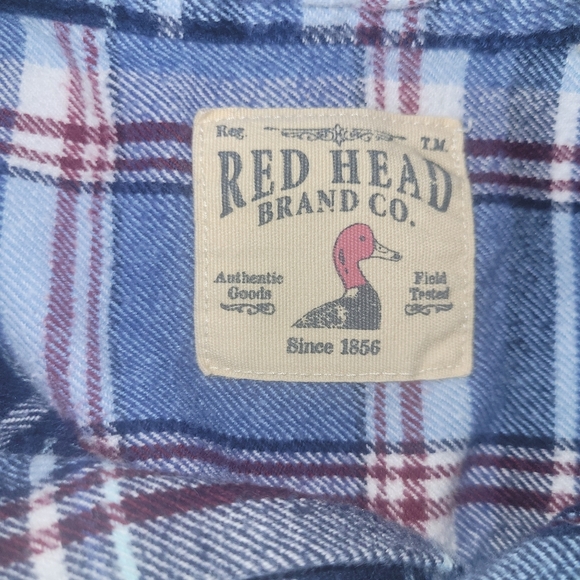 Red Head Brand Plaid Check Flannel Shirt In Blue and Red S - Picture 5 of 5